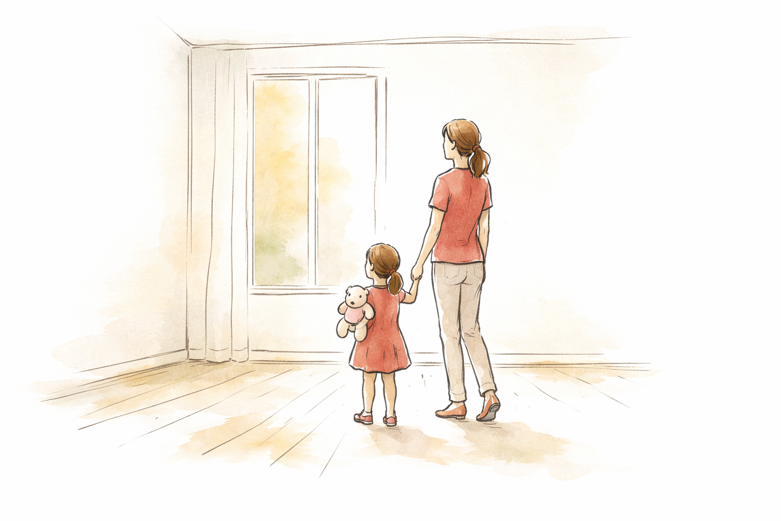 Children exploring their new home before moving day